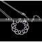 Real Rhodium Plating CZ Zircon Stone Brass Wave Flower Necklace For Wedding Party