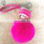 Beautiful Diamond Monchhchi Keyring Cute Kiki Key Chain Fancy Design Rex Rabbit Fur Ball Pendant