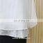 Women Hot Sale Flounce Hem White 3/4 Sleeve Double Layer Blouse