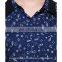 BLUE PRINTED SHIRT WITH CONTRAST COLLAR AND CUFF DESIGNER TOP LADIES NEW DESIGN FASHION TOP