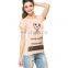 2015 Factory direct price wholesale 100% Cotton Go Everywhere Graphic Peach T-shirt