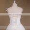 Cap Sleeve Boat Neck Tulle Beaded Trim Crystal Beads For Wedding Dress