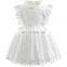 Fashion Girl Kids Party Hollow Lace Dress  Pom Pom Baby Dress