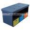 Customized factory Wholesale Modern Home furniture Faux Linen foldable storage ottoman with drawers