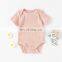 Envelope Short Sleeve Snap Crotch Knitted Baby Bodysuit Romper