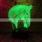 Interesting 3D Illusion Lamp LED Night Lights with Mustang Horse Shape