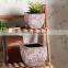 Korea modern unique flower pattern custom logo cheap small pink square flower pots for indoor balcony