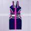 2015 new arrival HL rayon plus size white pink blue bandage dresses summer high quality new sey elegant bodycon bandage dress