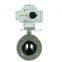 pn16 epdm seat electric double flange butterfly valve electric vacuum butterfly valve