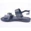 China wholesale fancy style ankle strap flat sandals with double golden buckles
