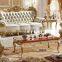 European updated style Solid wood royal antique sofa set furniture pure leather living room sofas