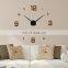 wholesale modern home decorative wall mounted watches frameless sticker 3d DIY wall clocks