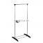 Simple design movable two layer stainless steel cloth single bar garment display rack