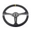 modified car steering wheels 380mm , car accessories ralliart leather drift steering wheels