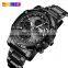 SKMEI 1389 Stainless Steel Quartz Watch Men 50M Waterproof Dual Time Zone china Watch