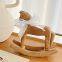 Retro rural style wooden rocking horse