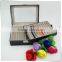 Luxury handmade storage display pu leather business card holder and pen gift set