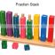 Math Game Wooden Fraction Tower Activity Set Percent Cubes Kids Learning Resources