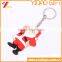 Hot Selling Santa Claus Soft PVC Key Chain, Christmas Keyring