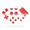 Buttons Kit Replacement Red Button for PS4 for Playstation 4
