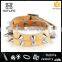 2016 new arrival yellow genuine leather Armor design modern bracelet with thorn