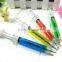 Wholesale Novelty Syringe Shape Plastic Ball Pen, Multicolor Plastic Syringe Shape Pens