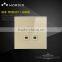 1 gang 2 pin socket with 1 gang multi-function socket champagne aluminum panel