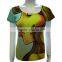 Wholesale Round collar slim fit custom pattern women 3dT shirt
