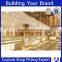 wooden shoes display system for shop in shop