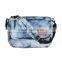 Beautiful ladies cross shoulder bags cowboy bags contrast color jean handbag