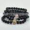 Wholesale Factory Price Indian 24k Black Lion Charm Copper Bracelets for Men
