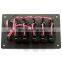 5 Gang LED Aluminum Marine Rocker Switch Panels With Voltmeter