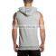 manufacturer of china 100% cotton zipper pocket sleeveless men's hoodie