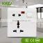 China manufacture PC material 10A 250V electrical single gang 5 pin light wall switch socket