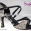 three color leopard ladies Latin dance shoes factory directly price