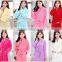 Wholesale plain coral fleece sleep wear soft cotton dress women pyjamas sleepwear