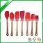 Hot popular wood salad scoop with colors handle