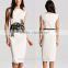 Clothes factory new design spaghetti strap grey wrap lapel neckline latest office dress 2016 for ladies