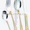 Best price gold plated and satin cutlery set 72pcs