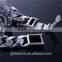 2016 New Design silver Power Bracelet for man Pure 925 silver Bracelet evil Skull with fuchsia stones rough link chain YLT001