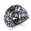 5MM Stainless steel vintage antiqued silver lion head ring fashion ring steam punk jewelry 6240027