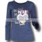 fashion women t shirts long sleeves with all over printing