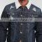 quilted lining denim jacket ripped jeans jacket (LOTJ296)