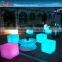 plastic led cube chair/illuminated led cube chair