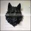 wall mounted home decor black and white resin wolf head