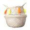 Pompom and tassel belly seagrass basket