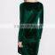 Guangzhou Wholesale Clothes OEM Deep V Neck Velvet Asymmetrical Dress