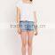 Square neck plain t shirt without collar blank white t shirt