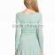 High quality long sleeve round neck skater dress cheap jersey dress
