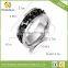 Fashion stainless steel three color rotating chain ring can adjustable